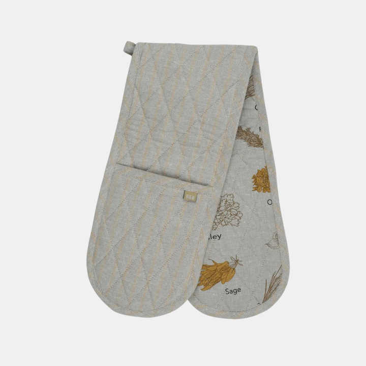 Raine & Humble | Herb Print Double Oven Glove - Mustard | Shut the Front Door