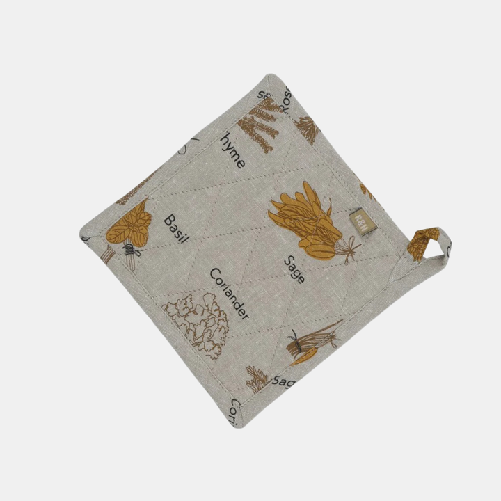 Raine & Humble | Herb Print Pot Holder - Mustard | Shut the Front Door