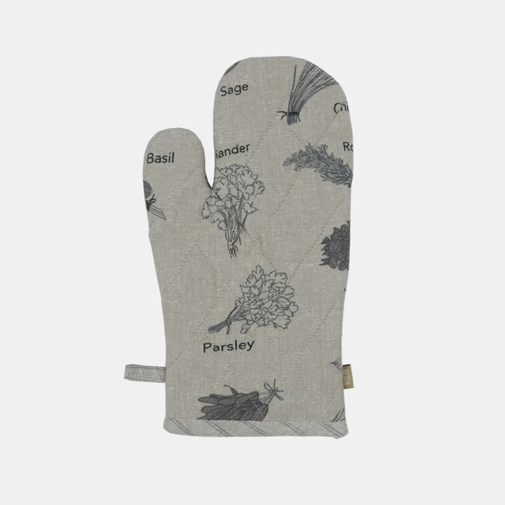 Raine & Humble | Herb Print Oven Glove - Charcoal | Shut the Front Door