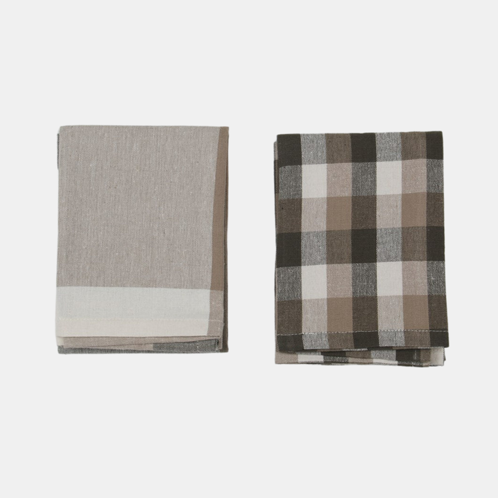 Raine & Humble | Giant Check Tea Towel S/2 - Olive | Shut the Front Door