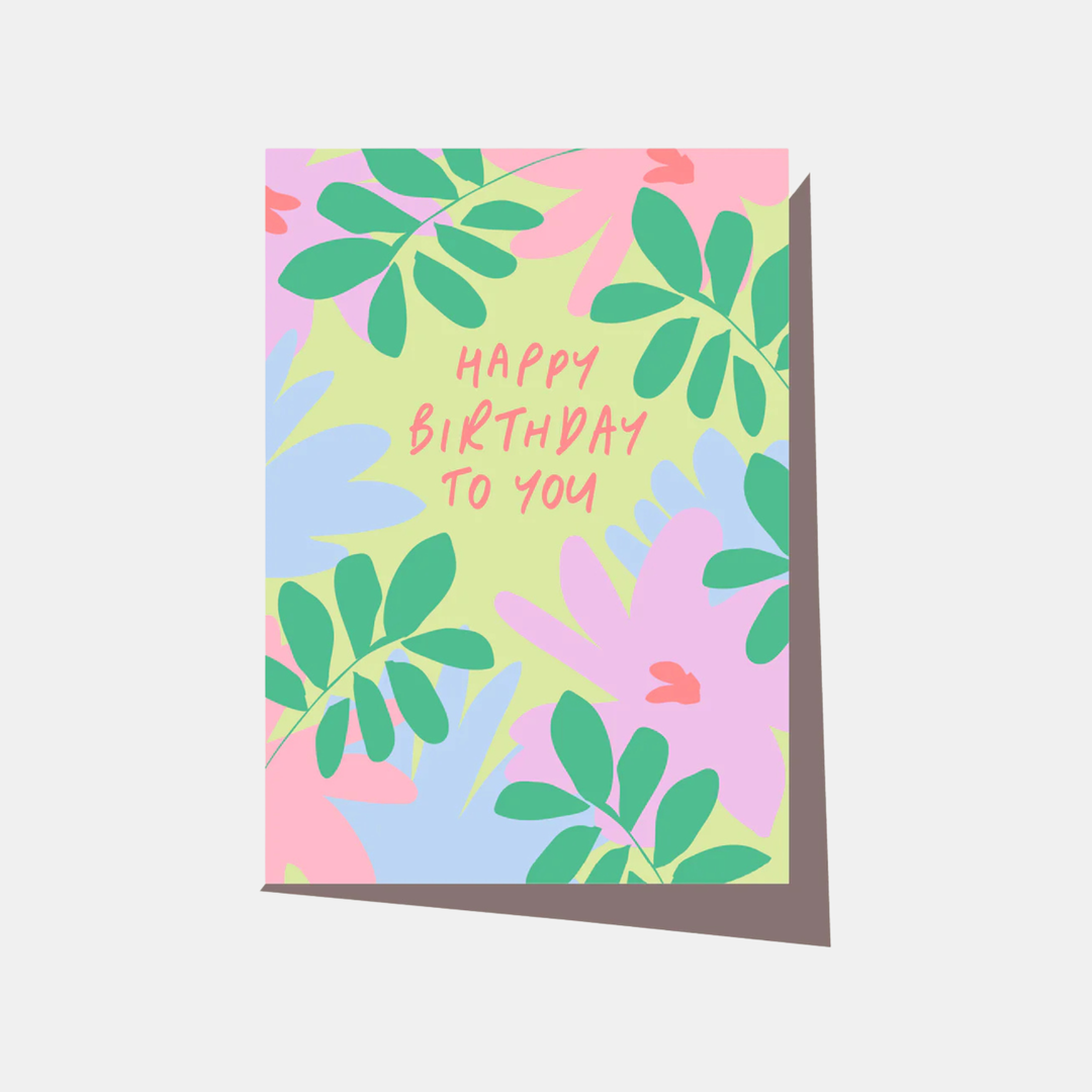 Elm Paper | Card Floral Lime Birthday | Shut the Front Door