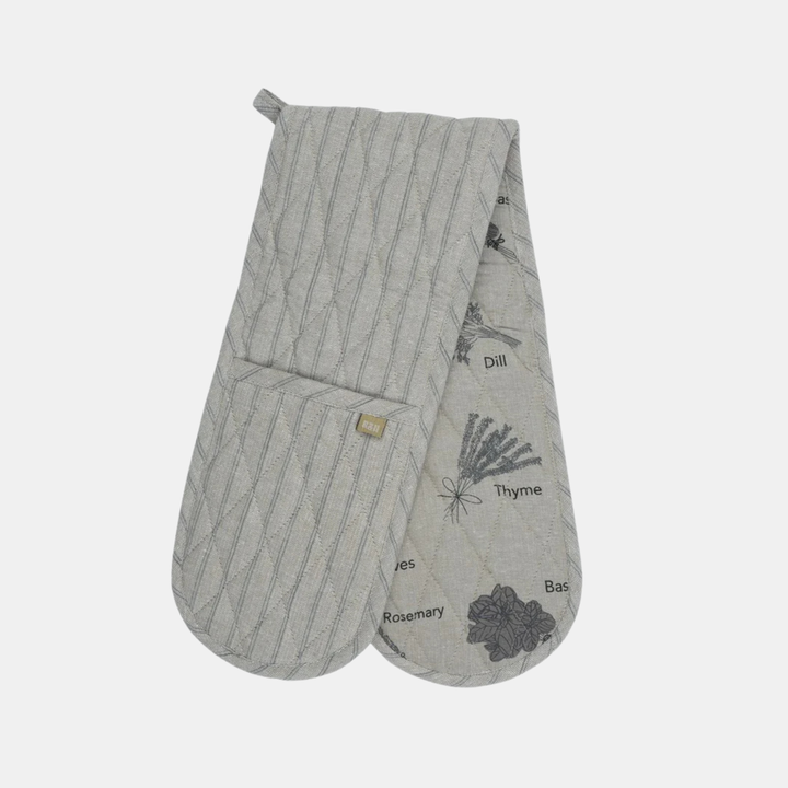 Raine & Humble | Herb Print Double Oven Glove - Charcoal | Shut the Front Door