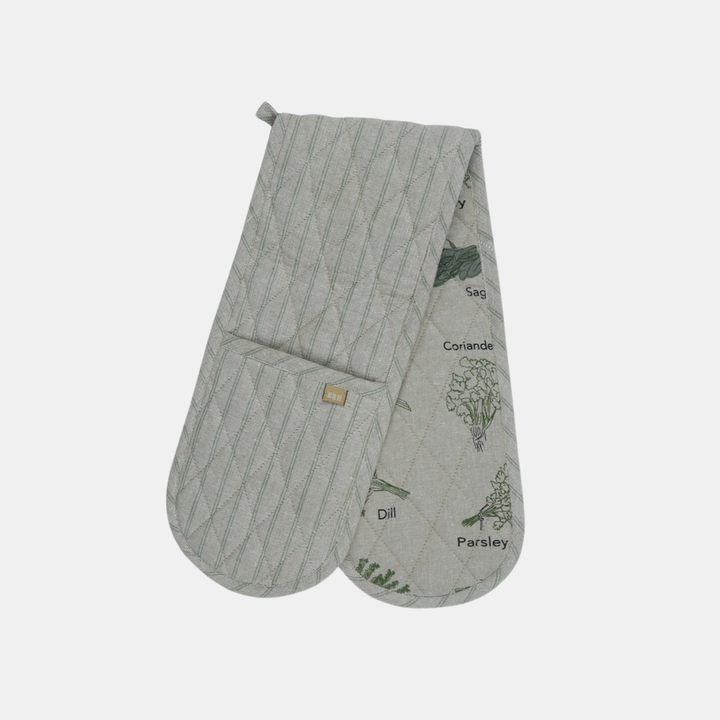 Raine & Humble | Herb Print Double Oven Glove - Olive | Shut the Front Door