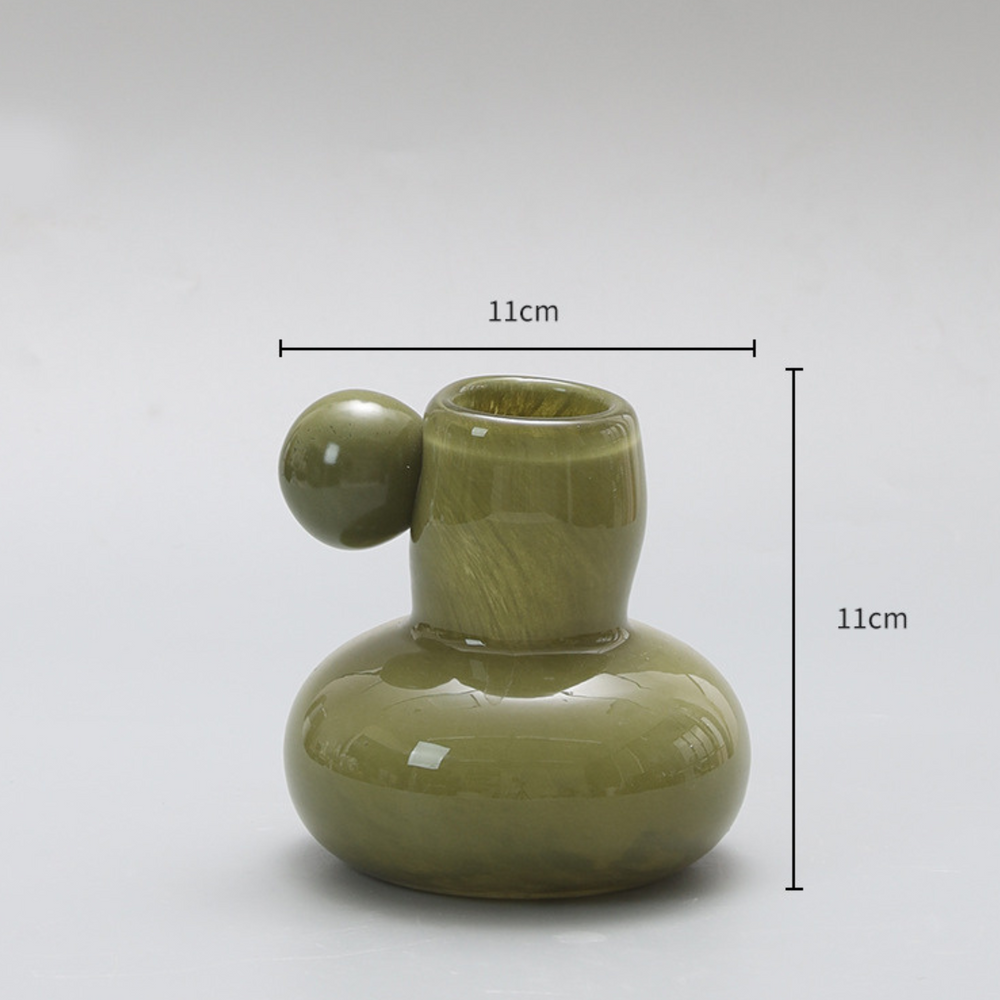 Garcia | Freya Glass Vase - Olive Green | Shut the Front Door