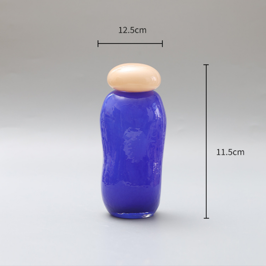 Garcia | Ruby Glass Vase - Deep Blue & Beige | Shut the Front Door