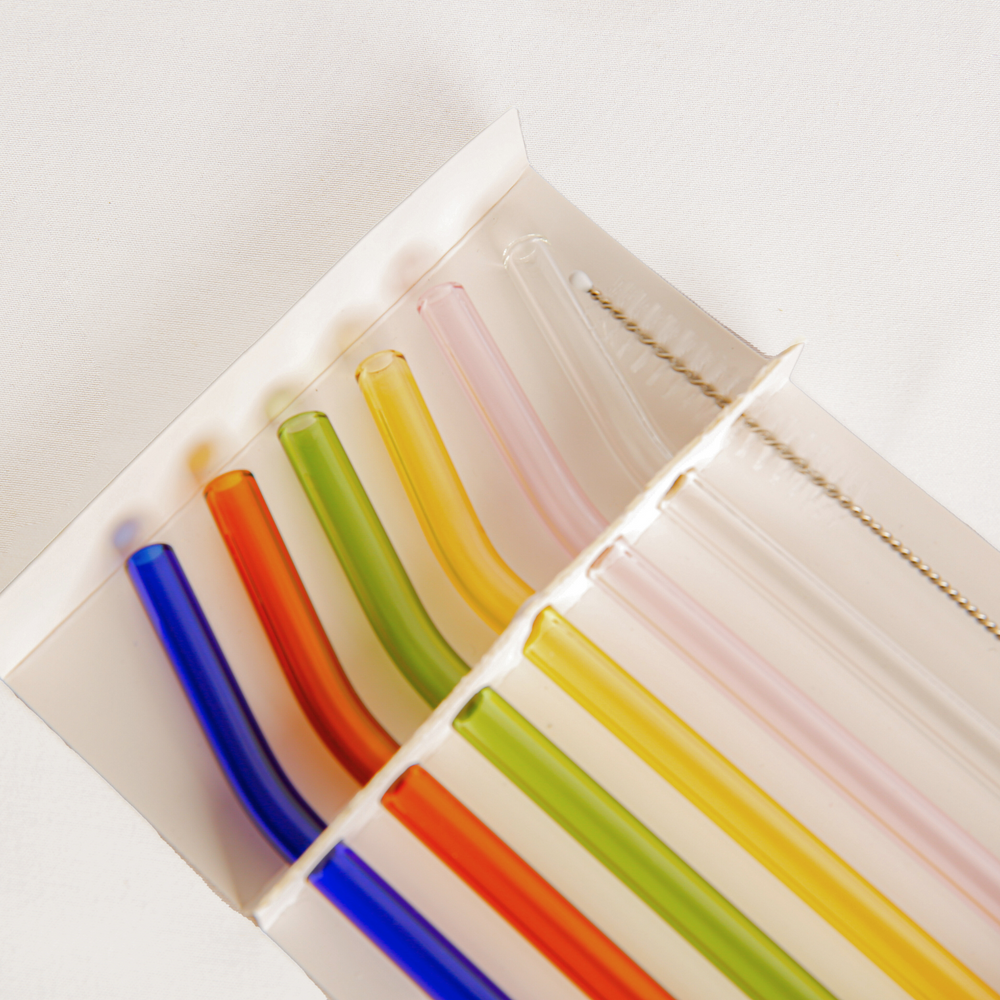 Antigone | Reusable Glass Straws Set 6 - Bend Multi | Shut the Front Door