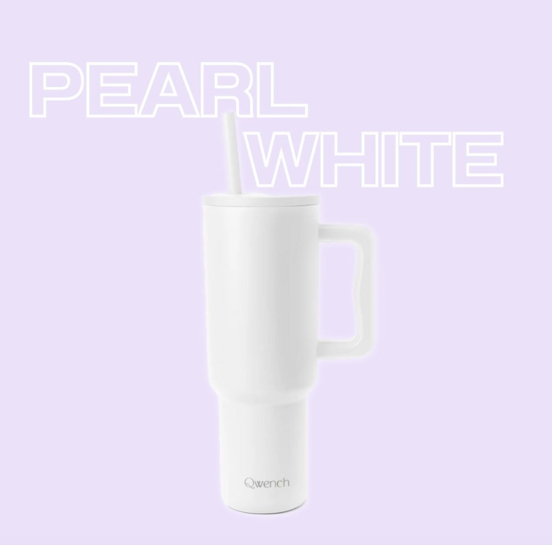 Qwest | Qwench Premium Insulated Tumbler 40oz w/straw - Pearl White | Shut the Front Door