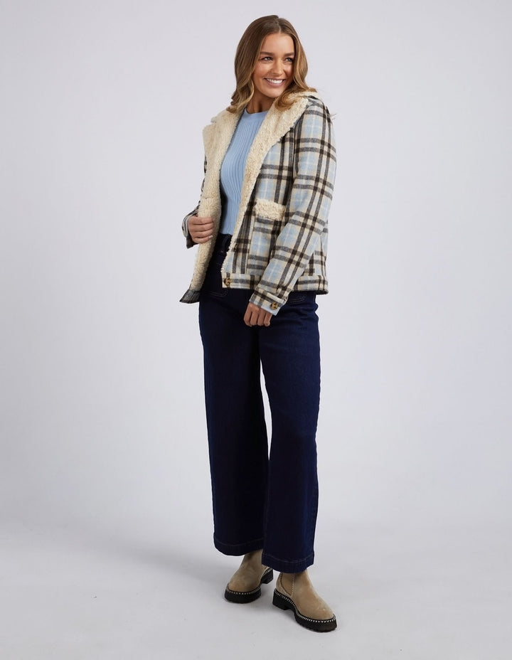 Elm Knitwear | Demi Check Jacket - Blue | Shut the Front Door