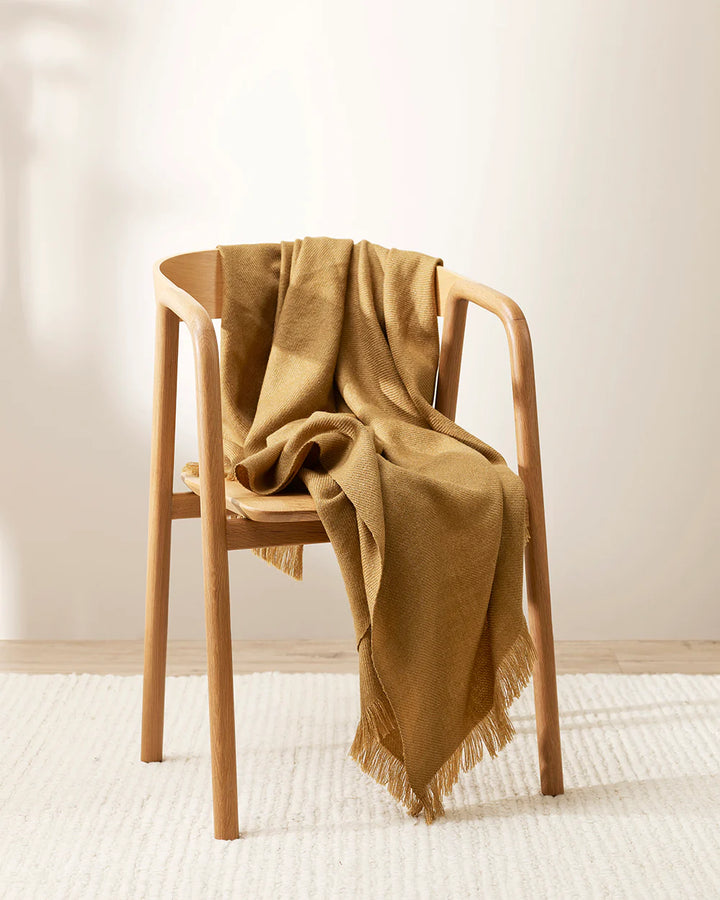 Baya | Altona (Wool Blend) Throw 130x170cm - Cumin | Shut the Front Door