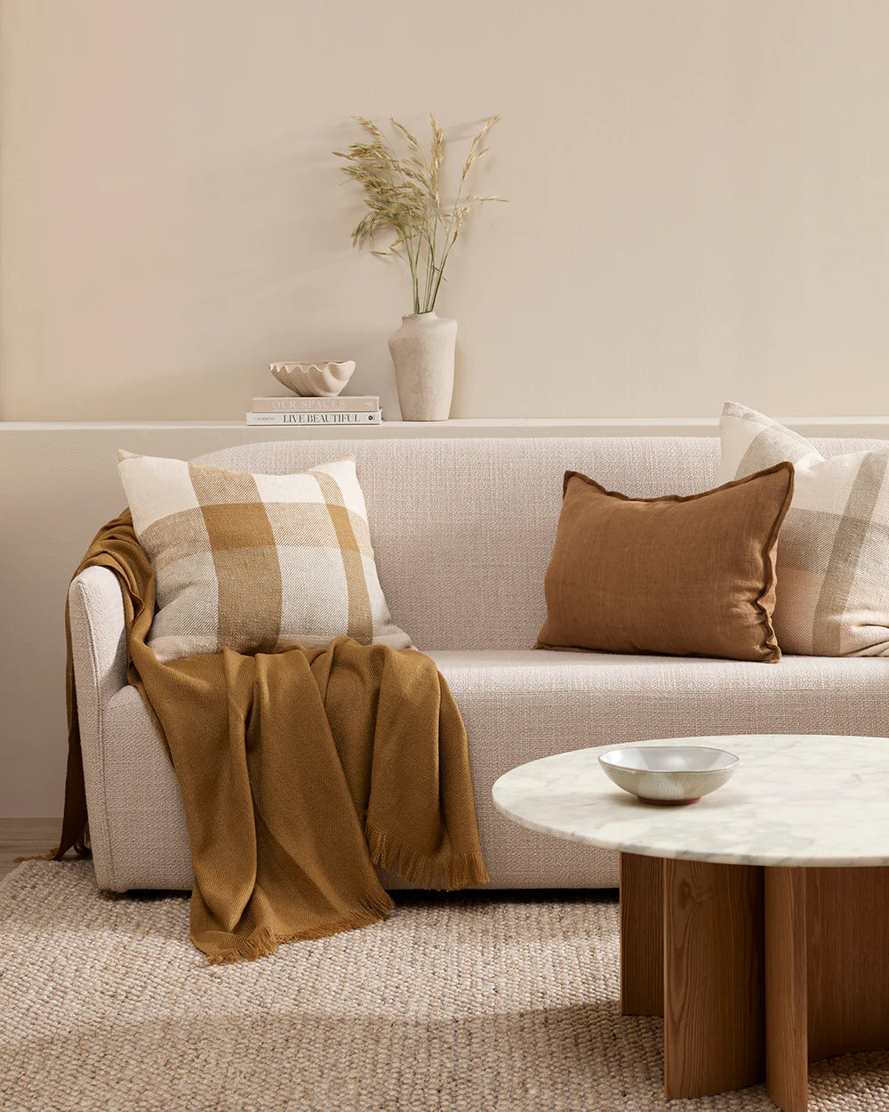 Baya | Altona (Wool Blend) Throw 130x170cm - Cumin | Shut the Front Door