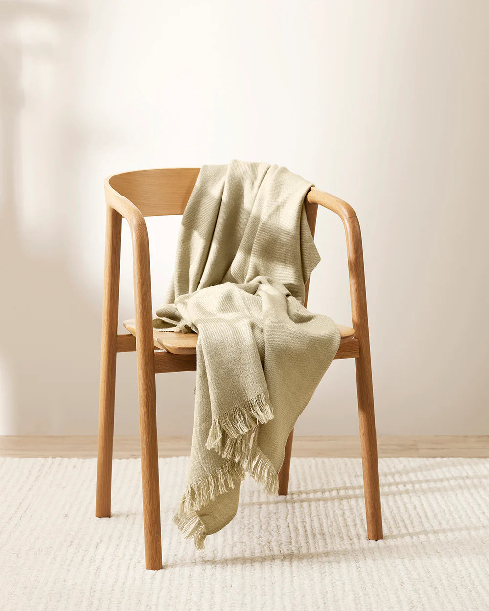 Baya | Altona (Wool Blend) Throw 130x170cm - Oat | Shut the Front Door