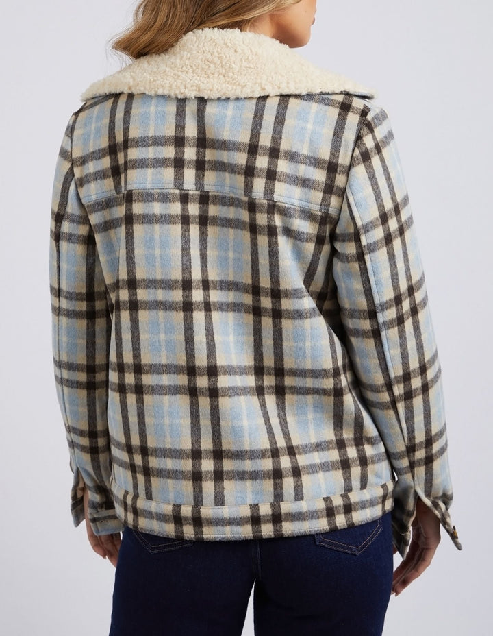 Elm Knitwear | Demi Check Jacket - Blue | Shut the Front Door