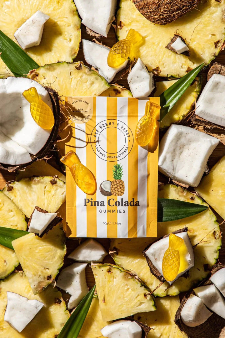 Ask Mummy & Daddy | Pina Colada Gummies 50g | Shut the Front Door