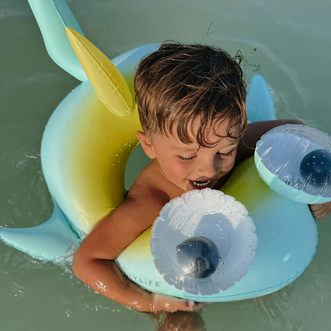 Sunnylife | Kids Tube Pool Ring - Salty the Shark Multi | Shut the Front Door