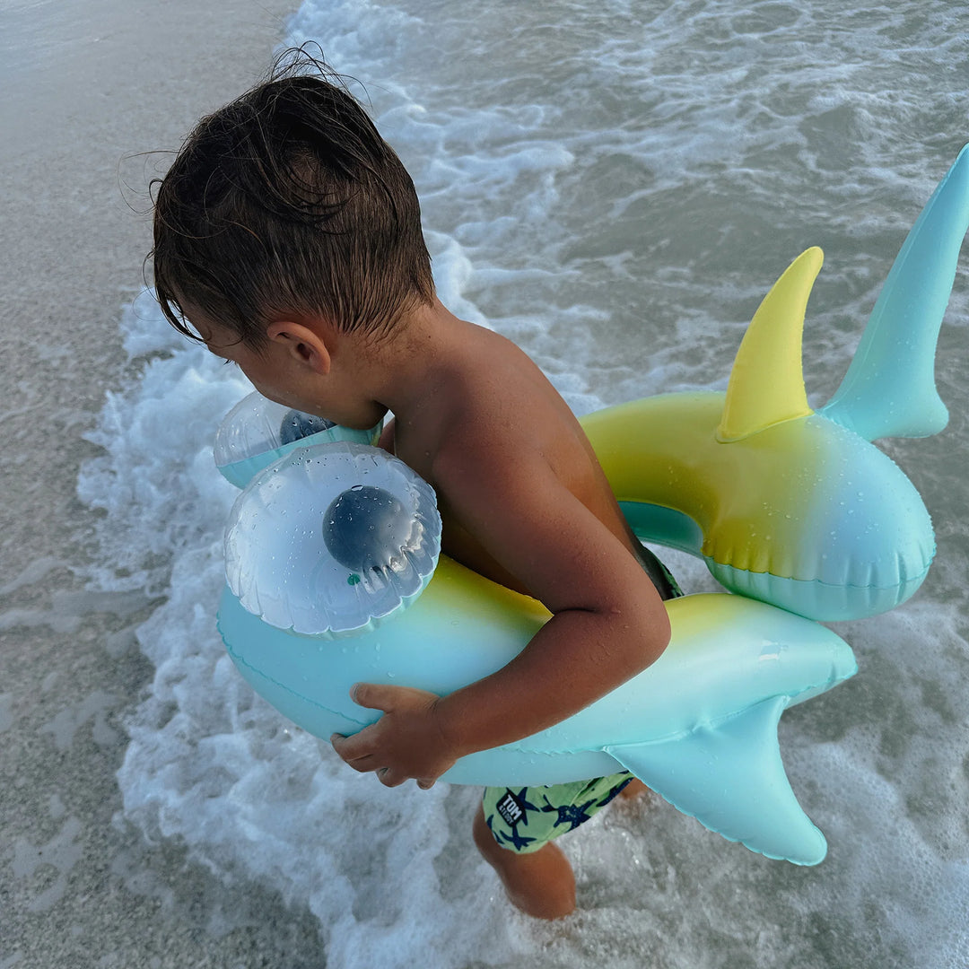 Sunnylife | Kids Tube Pool Ring - Salty the Shark Multi | Shut the Front Door