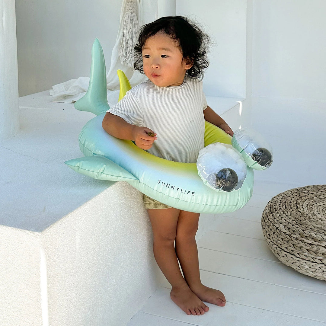 Sunnylife | Kids Tube Pool Ring - Salty the Shark Multi | Shut the Front Door