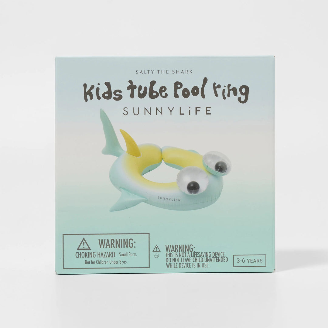 Sunnylife | Kids Tube Pool Ring - Salty the Shark Multi | Shut the Front Door