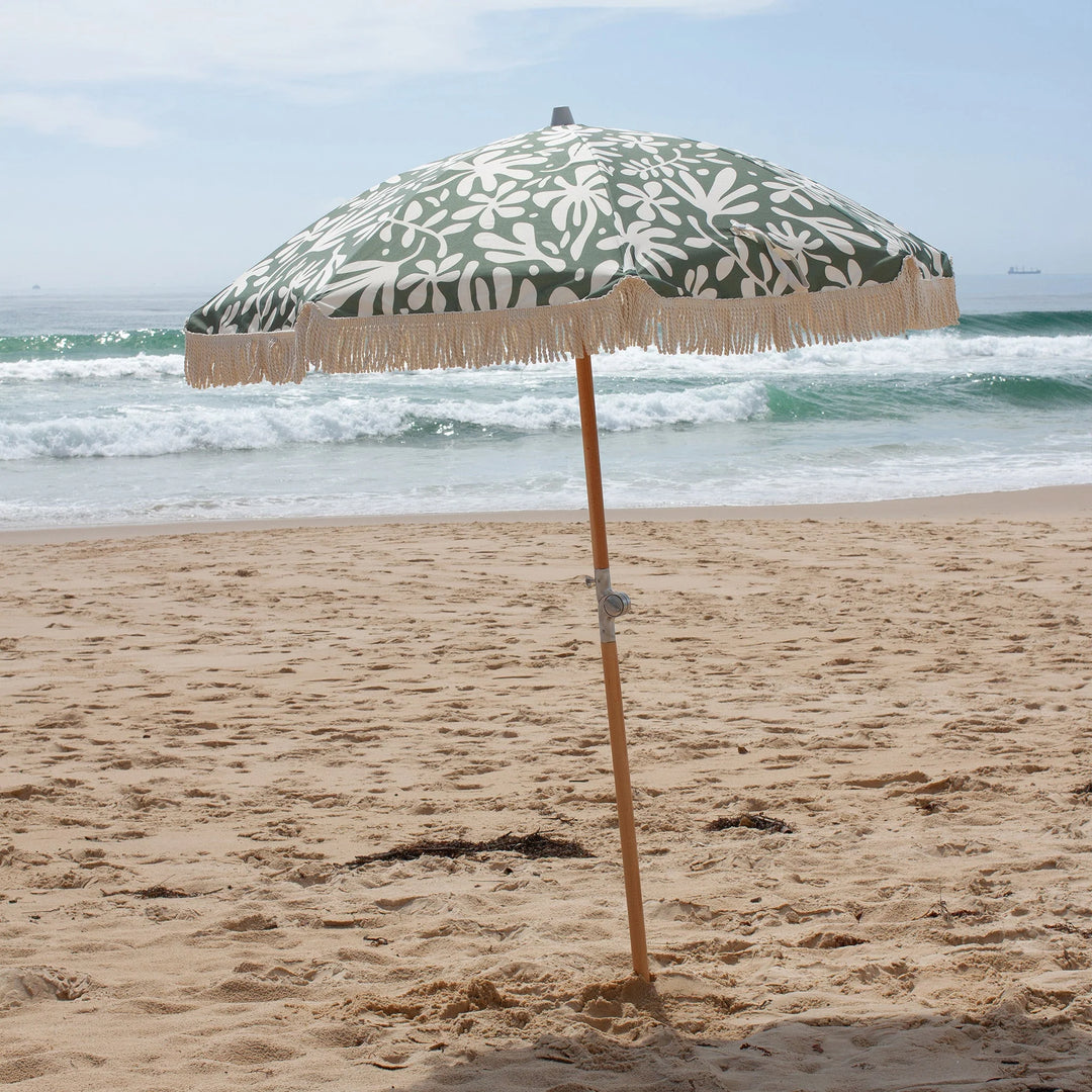 Sunnylife | Luxe Beach Umbrella - The Vacay Olive | Shut the Front Door