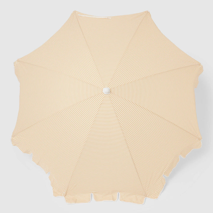 Sunnylife | Beach Umbrella - Mango Bay Golden Mustard Stripe | Shut the Front Door