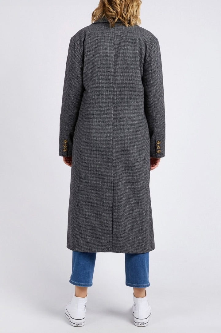 Elm Knitwear | Becky Houndstooth Coat - Charcoal | Shut the Front Door