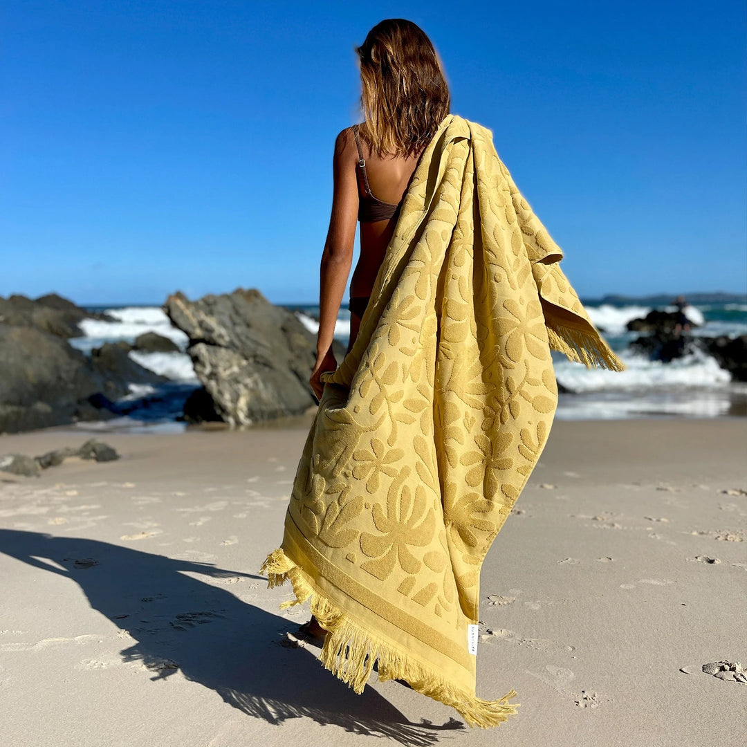 Sunnylife | Luxe Towel - Mango Bay Golden Mustard | Shut the Front Door