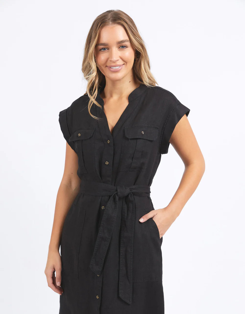 Foxwood | Harlow Midi Dress - Black | Shut the Front Door