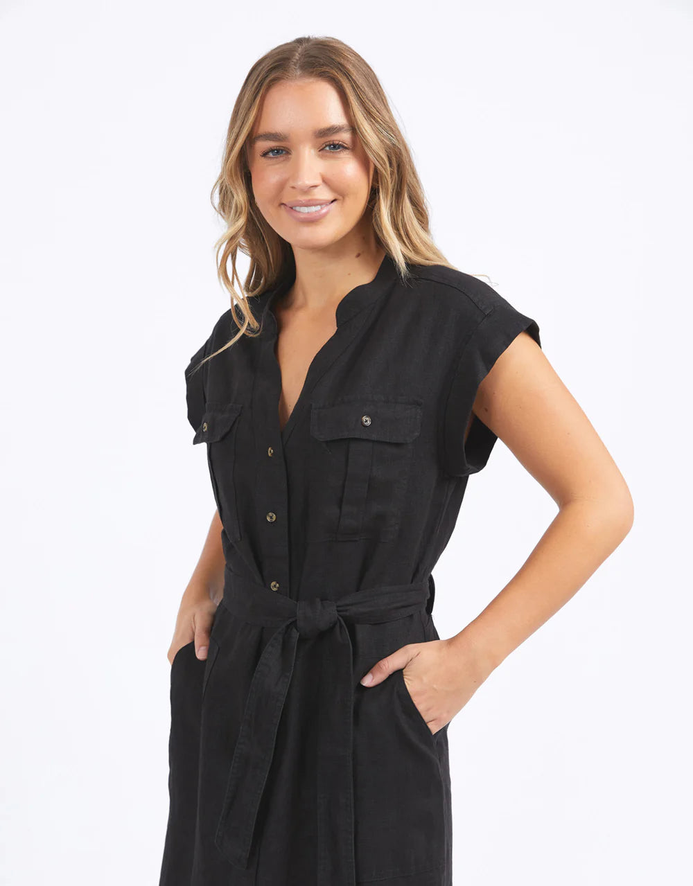 Foxwood | Harlow Midi Dress - Black | Shut the Front Door