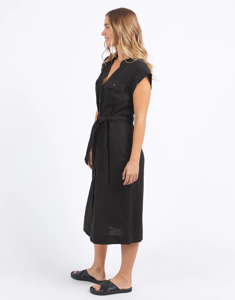 Foxwood | Harlow Midi Dress - Black | Shut the Front Door