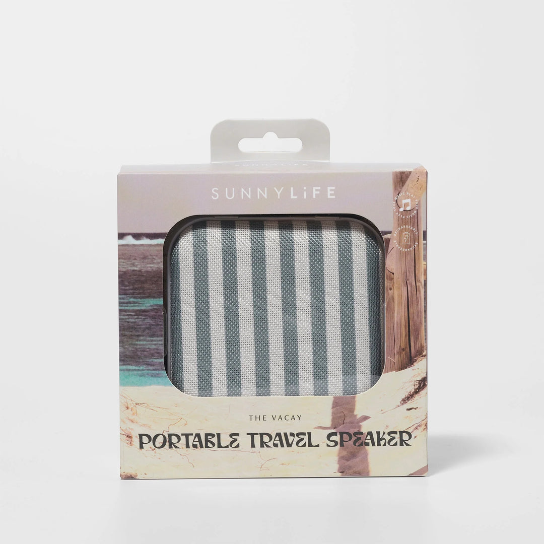 Sunnylife | Portable Travel Speaker - The Vacay Olive Stripe | Shut the Front Door