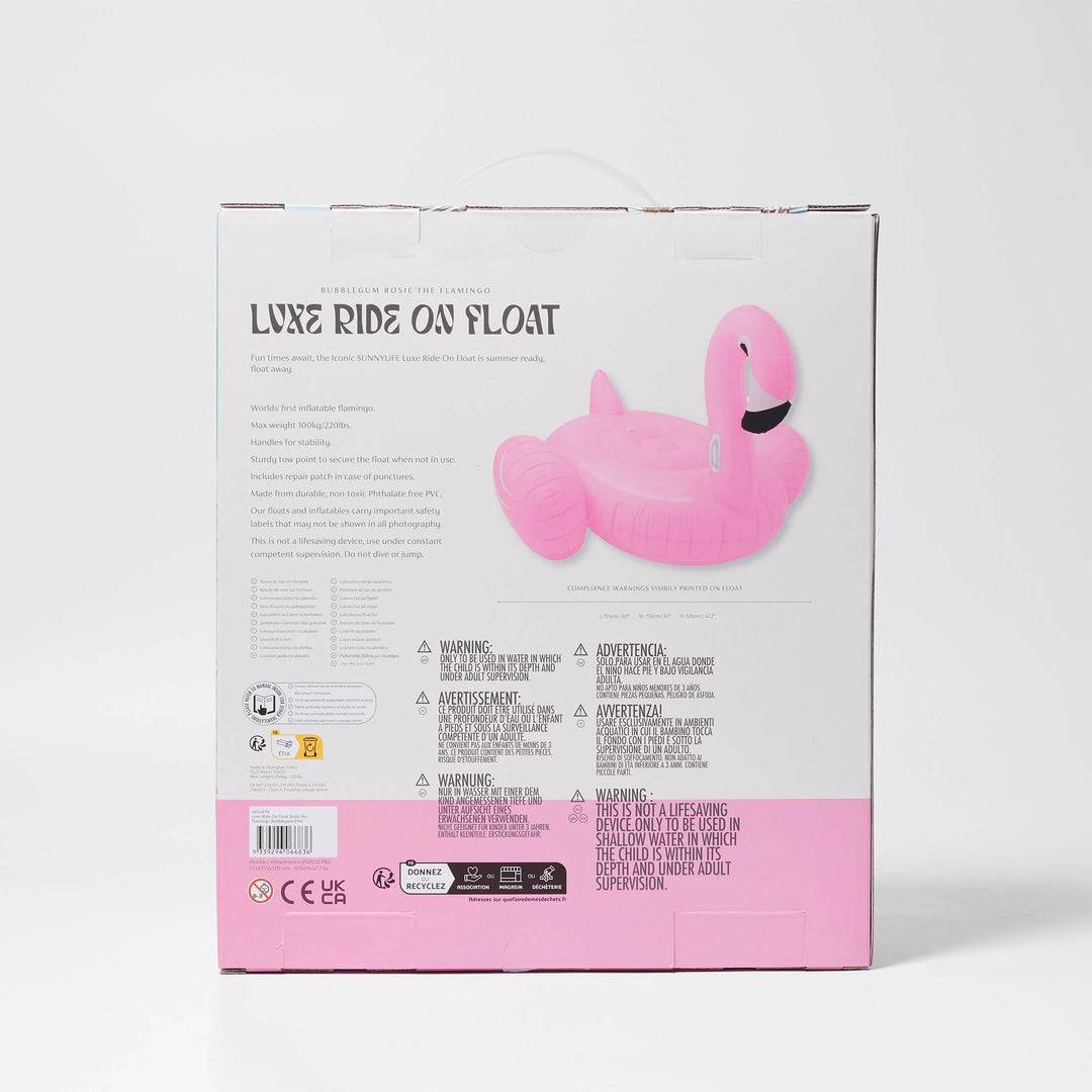 Sunnylife | Luxe Ride-On Float - Rosie the Flamingo Bubblegum Pink | Shut the Front Door