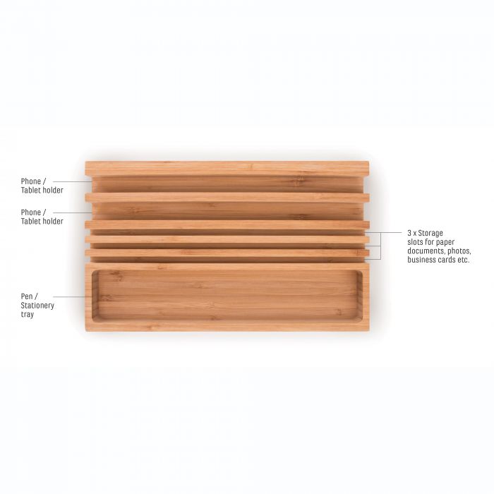 IS Gifts | Bamboo Desk Organiser | Shut the Front Door