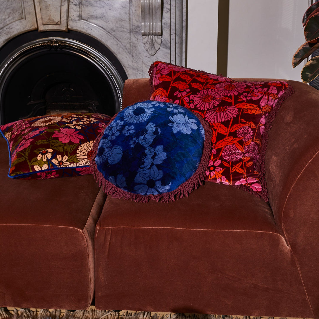 SAGE & CLARE | Bernanda Velvet Cushion - Lapis | Shut the Front Door