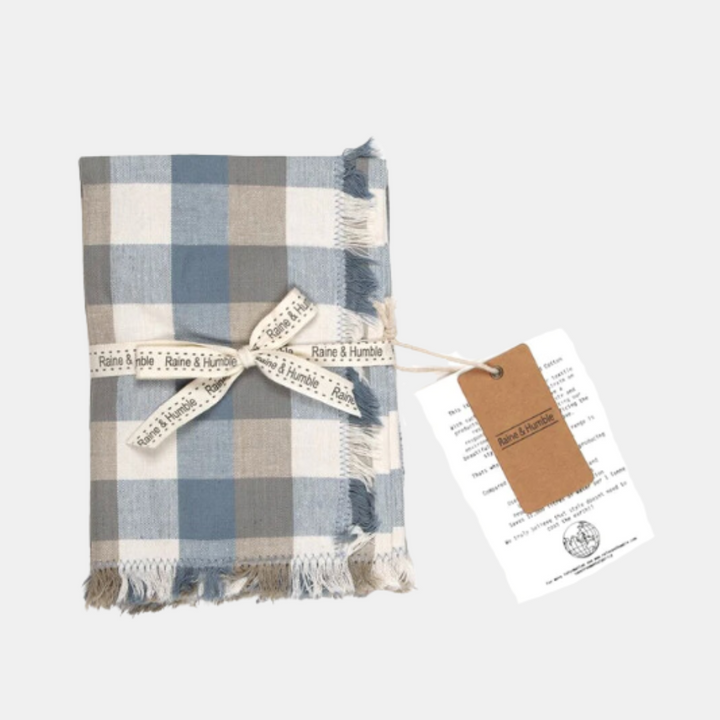 Raine & Humble | Double Check Napkin S/4 - Blue Haze | Shut the Front Door