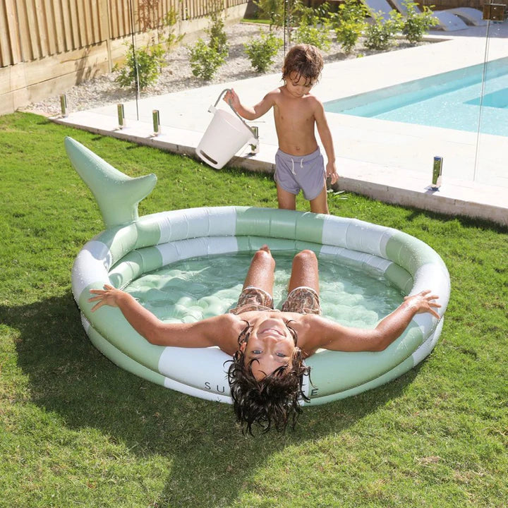 Sunnylife | Inflatable Backyard Pool Shark - Tribe Khaki | Shut the Front Door