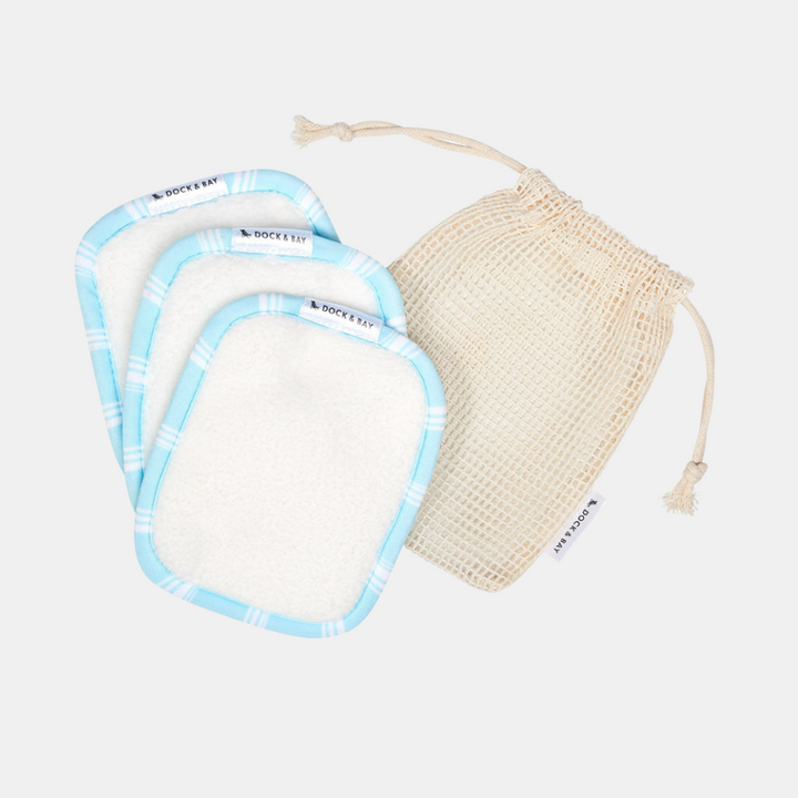 Dock & Bay | Reusable Makeup Wipes Pk3 - Chamomile Blue | Shut the Front Door