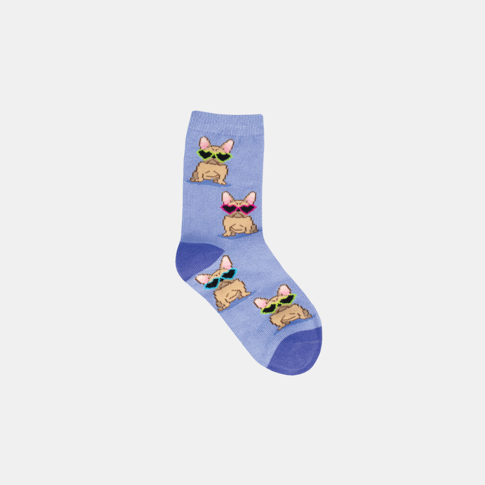 Socksmith | Socks Kids Frenchie Fasion - Periwinkle 2-4 years | Shut the Front Door