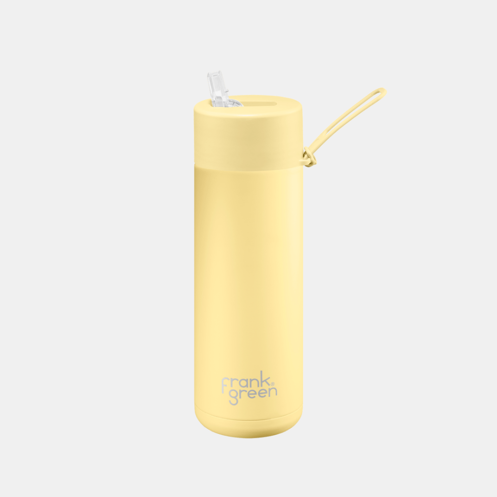 Frank Green | Ceramic Lined Reusable Bottle 20oz with Straw - Buttermilk | Shut the Front Door