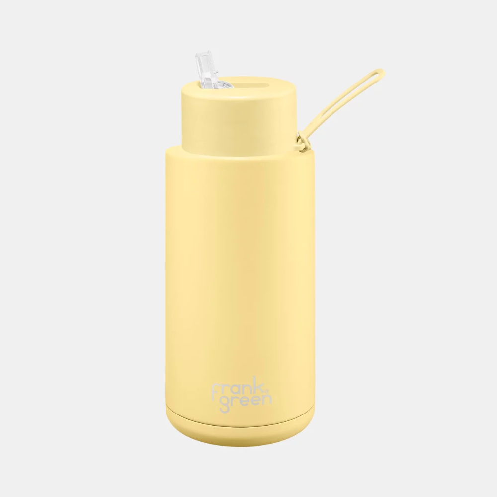 Frank Green | Ceramic Lined Reusable Bottle 34oz with Straw - Buttermilk | Shut the Front Door