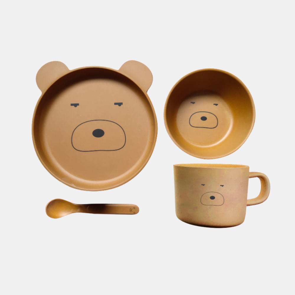 BambooWare | Kids Dining Set - Bear | Shut the Front Door