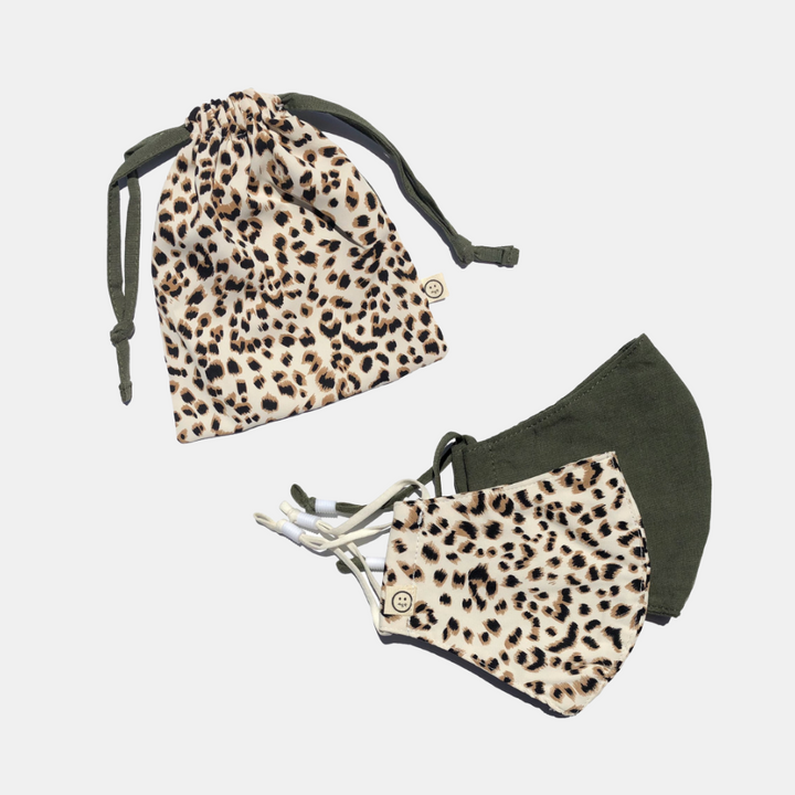 PSP | Face Masks 2pk - Leopard/Olive | Shut the Front Door