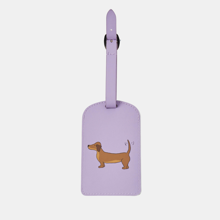 IS Gifts | Dog Luggage Tag - Lilac | Shut the Front Door