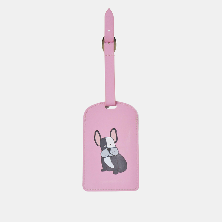 IS Gifts | Dog Luggage Tag - Pink | Shut the Front Door