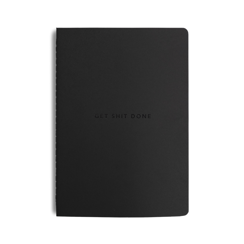 Mi Goals | Get Shit Done Notebook A5 Minimal Black | Shut the Front Door