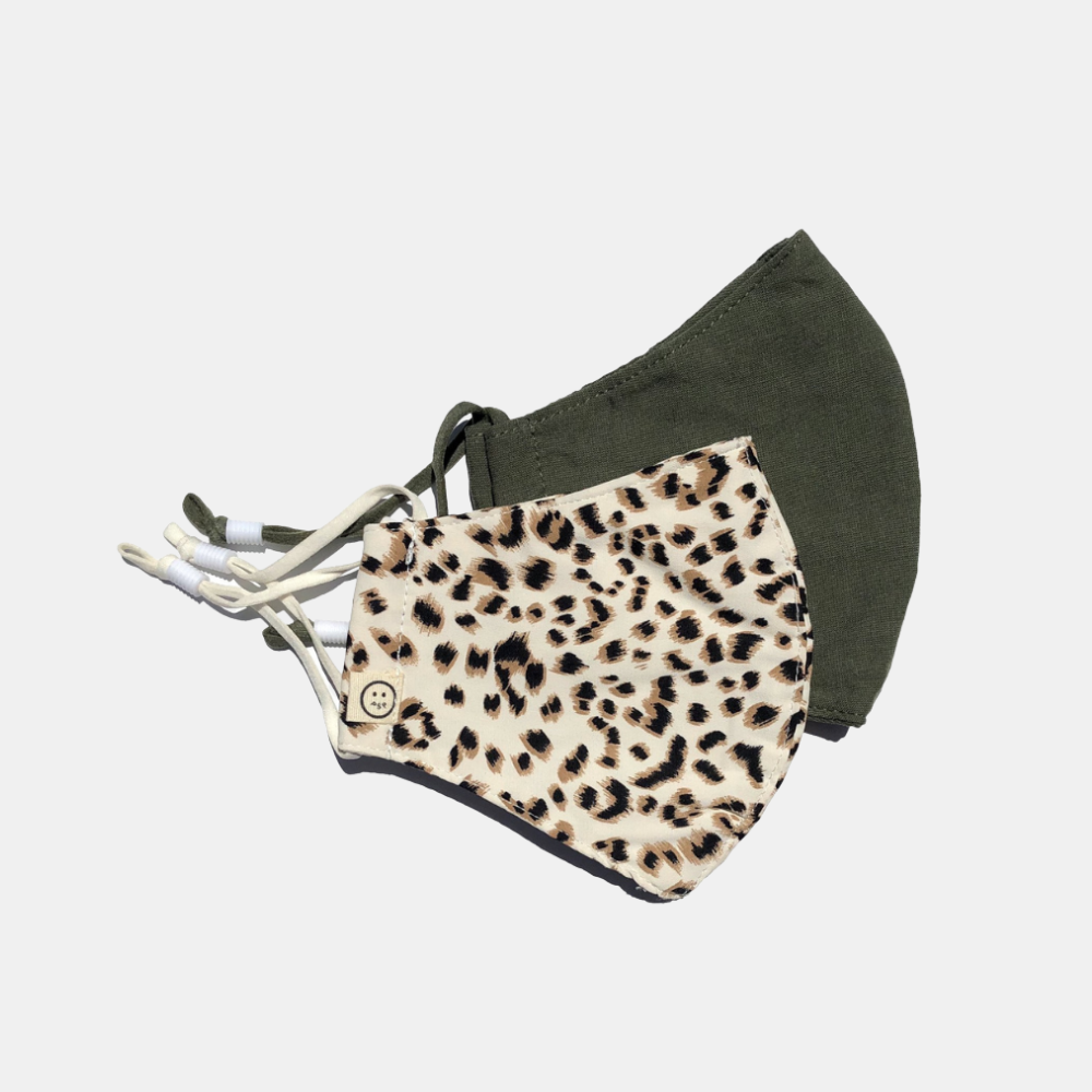 PSP | Face Masks 2pk - Leopard/Olive | Shut the Front Door