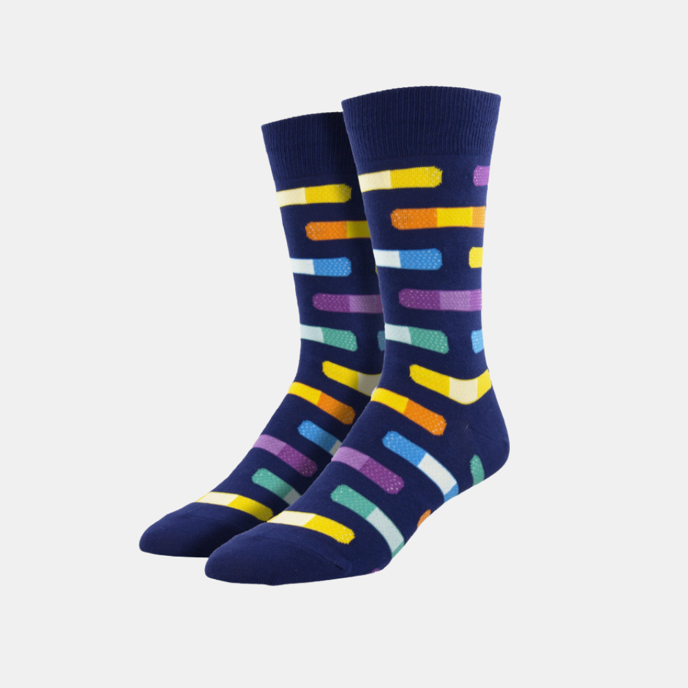 Socksmith | Men's Brightest Bandages Socks - Navy | Shut the Front Door