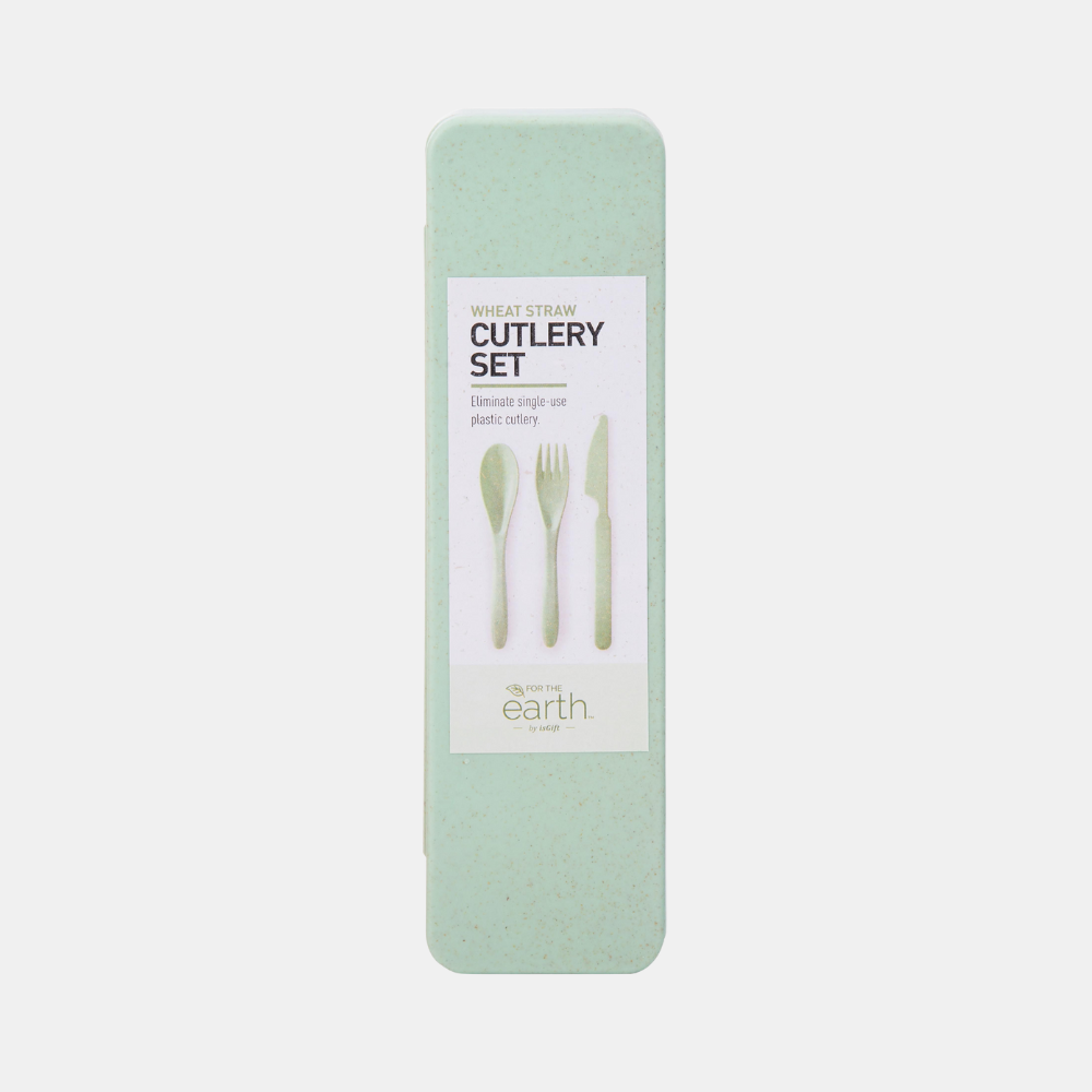 For the Earth | Wheat Straw Travel Cutlery Set - Mint | Shut the Front Door