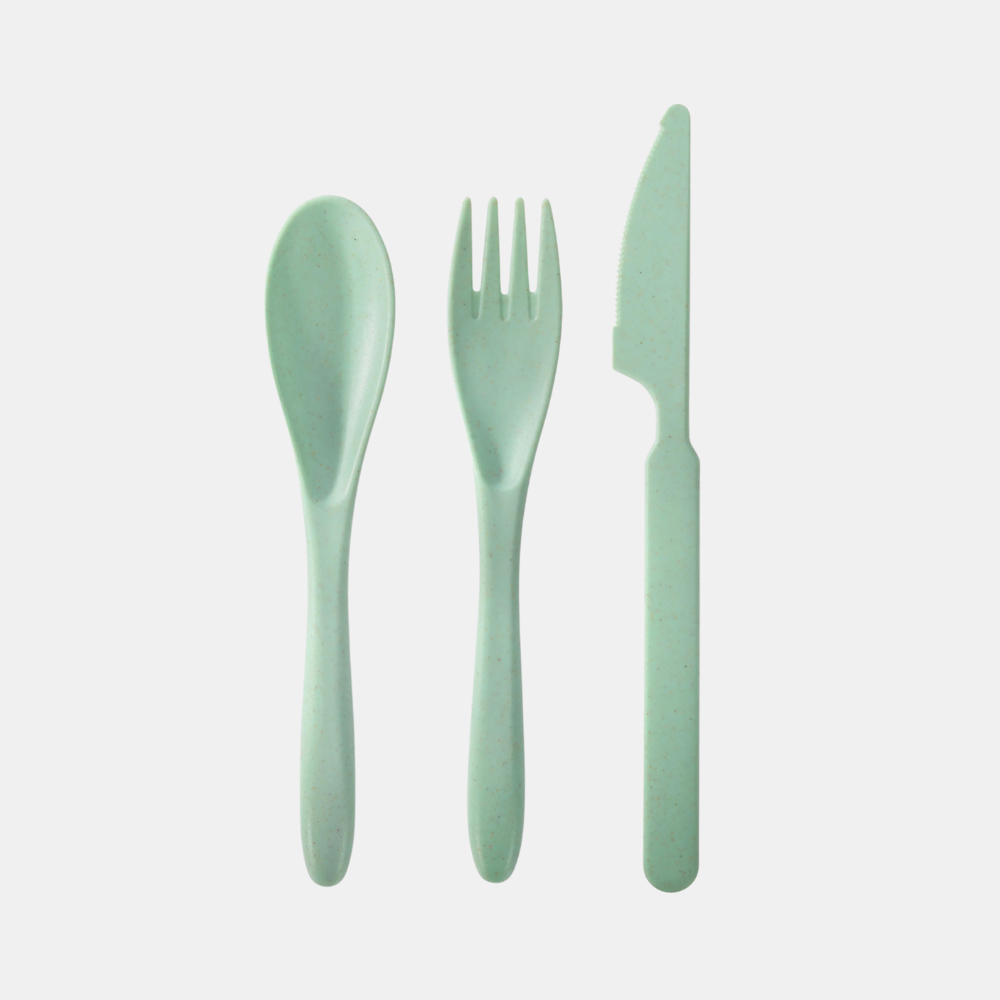 For the Earth | Wheat Straw Travel Cutlery Set - Mint | Shut the Front Door