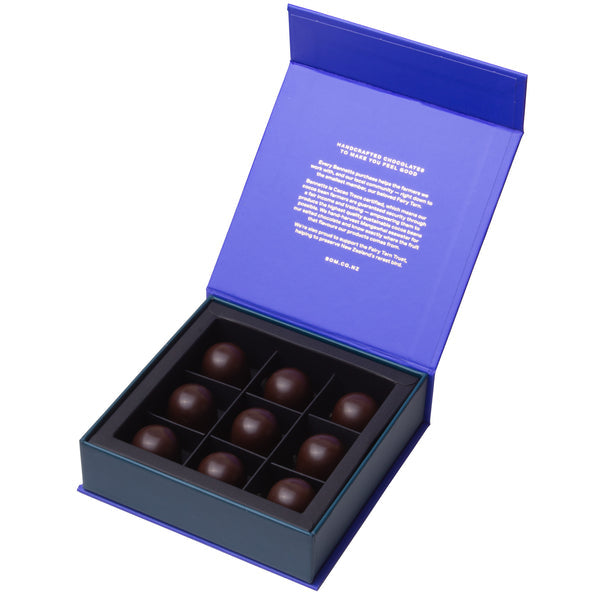 Bennetts Of Mangawhai | 9 Piece Dark Whole Roasted Hazelnut Giftbox | Shut the Front Door