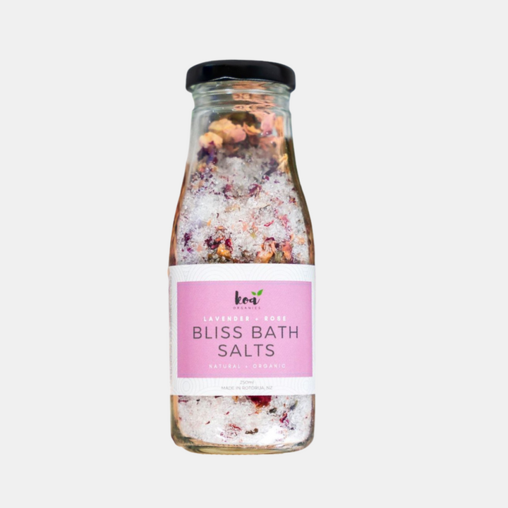 Koa Organics | Bliss Bath Salts - Lavender & Rose 250mls | Shut the Front Door