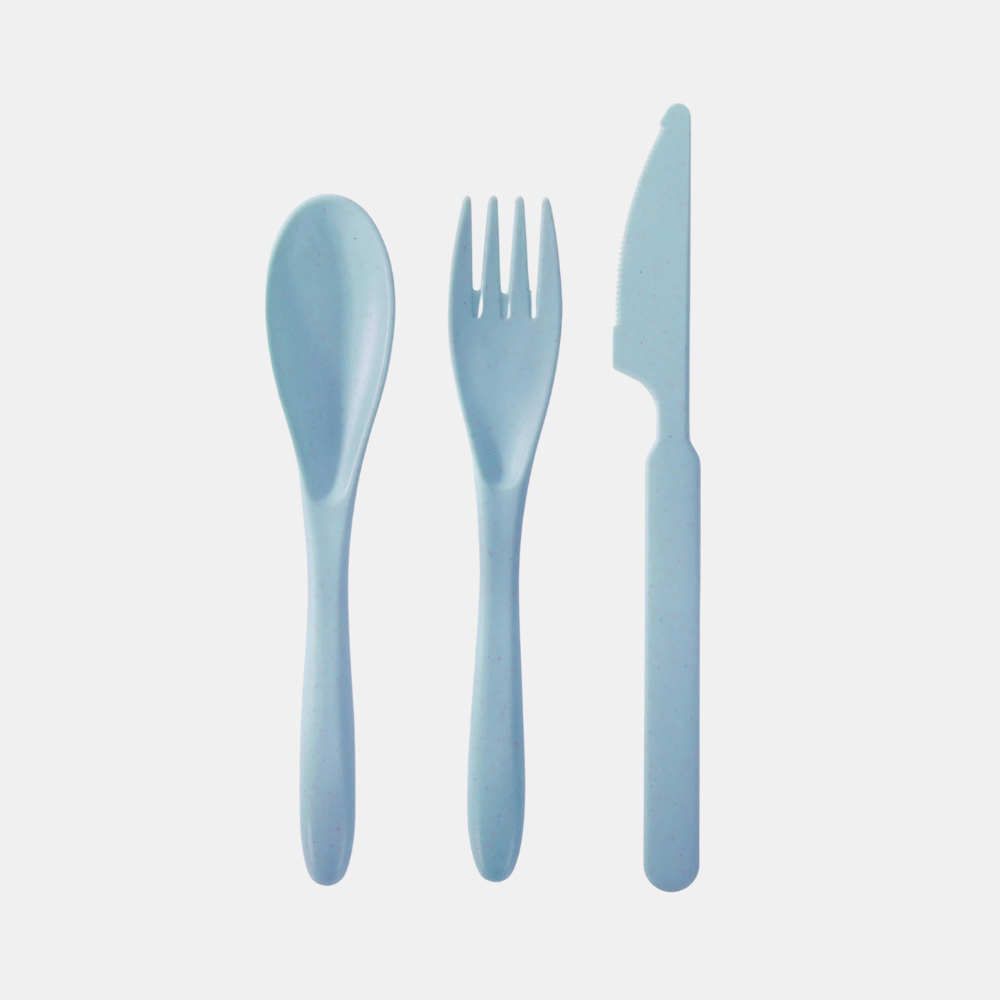 For the Earth | Wheat Straw Travel Cutlery Set - Blue | Shut the Front Door